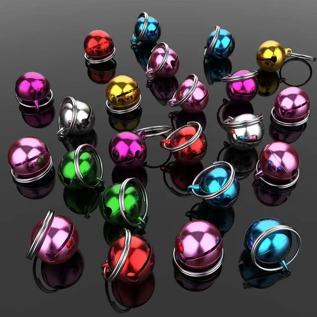Alt view image 3 of 7 - DEVILMAYCARE Pack of 7 Metal Jingle Bells Loose Beads Festival Party Decoration, 12mm Pet Cat Puppy Dog Bells for Collar, DIY Crafts Accessories (Random Color)
