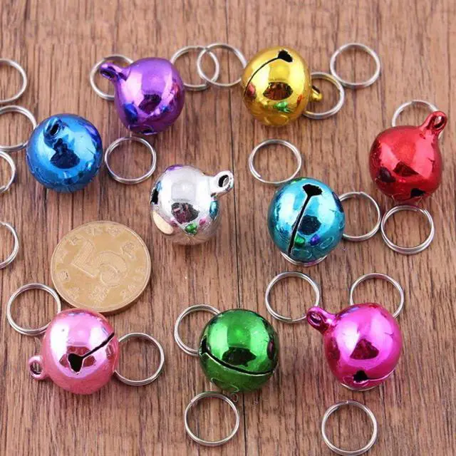 Alt view image 2 of 7 - DEVILMAYCARE Pack of 7 Metal Jingle Bells Loose Beads Festival Party Decoration, 12mm Pet Cat Puppy Dog Bells for Collar, DIY Crafts Accessories (Random Color)