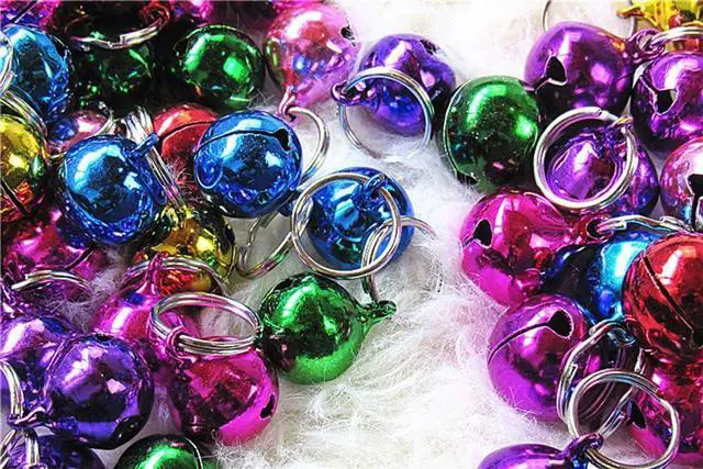 Alt view image 4 of 7 - DEVILMAYCARE Pack of 7 Metal Jingle Bells Loose Beads Festival Party Decoration, 12mm Pet Cat Puppy Dog Bells for Collar, DIY Crafts Accessories (Random Color)