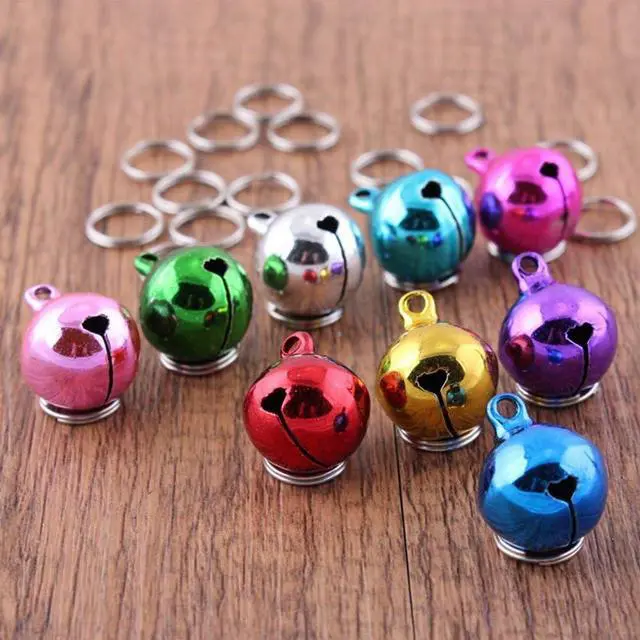 Alt view image 7 of 7 - DEVILMAYCARE Pack of 7 Metal Jingle Bells Loose Beads Festival Party Decoration, 12mm Pet Cat Puppy Dog Bells for Collar, DIY Crafts Accessories (Random Color)