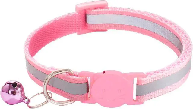 Alt view image 4 of 5 - 2 Pack Breakaway Cat Collars with Bells, Reflective Design and Claw Print Design, Safety Buckle Kitten Collars Adjustable from 7.5 to 12.5 Inches (Pink)