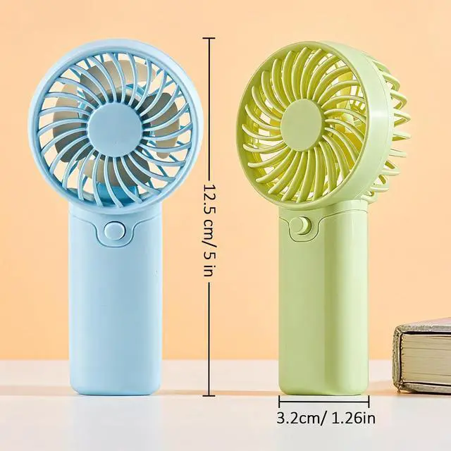 Alt view image 2 of 7 - Portable Handheld Fan, AAA Battery Powered Mini Fan, No Charging Needed, Quiet Personal Cooling Fan Lightweight Small Fan (green)