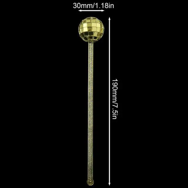 Alt view image 5 of 7 - XGNG 12PCS Gold Cocktail Stirrers Disco Ball Drink Stirrers Cocktail Disco Ball Swizzle Sticks Glitter Drink Stirrers for Last Disco Bachelorette Wedding Bar Party