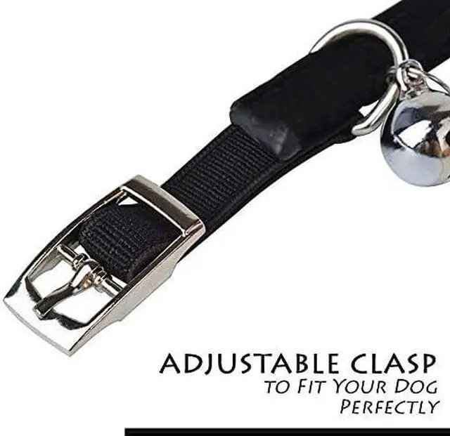 Main image of CHUKCHI Soft Velvet Safe Cat Adjustable Collar Bling Diamante with Bells,2 Pcs Black+Red