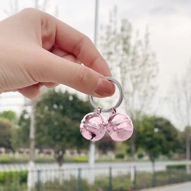 Alt view image 4 of 6 - Cat Bells, 4 Loud Copper Collar Bells for Cat Dog Pet Tracker Training(pink)