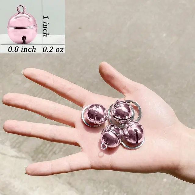 Alt view image 5 of 6 - Cat Bells, 4 Loud Copper Collar Bells for Cat Dog Pet Tracker Training(pink)