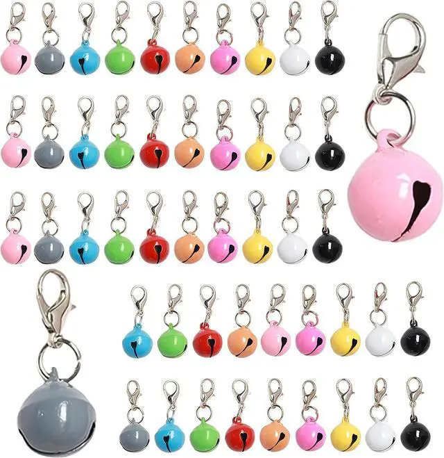 Main image of Jaczora 50 PACK Pet Bells for Cat Dog, Round Bell with Loud Crisp Sound Multicolor Cat Dog Collar Charm Pet Pendant Accessories Jingle Bell for Christmas Decoration