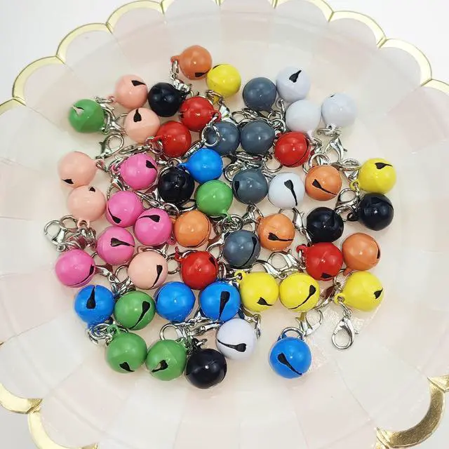 Alt view image 3 of 7 - Jaczora 50 PACK Pet Bells for Cat Dog, Round Bell with Loud Crisp Sound Multicolor Cat Dog Collar Charm Pet Pendant Accessories Jingle Bell for Christmas Decoration