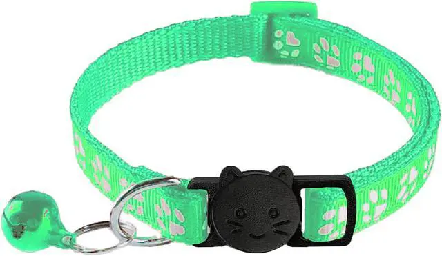 Alt view image 3 of 5 - 2 Pack Cat Collars - Reflective, Breakaway Design with Bells, Adjustable from 7.5 to 12.5 Inches, Ideal Kitten Collar for Both Girls & Boys (Light Green)
