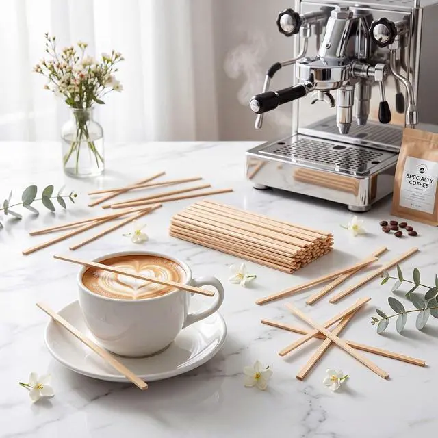 Alt view image 4 of 7 - 800 Wooden Coffee Stirrers, 5.5 Inch Stir Sticks For Hot And Cold Drinks | Smooth Burr-Free Wood, Sturdy In Hot Drinks, Odor-Free, For Coffee Tea Milk, Home Office Cafe Use