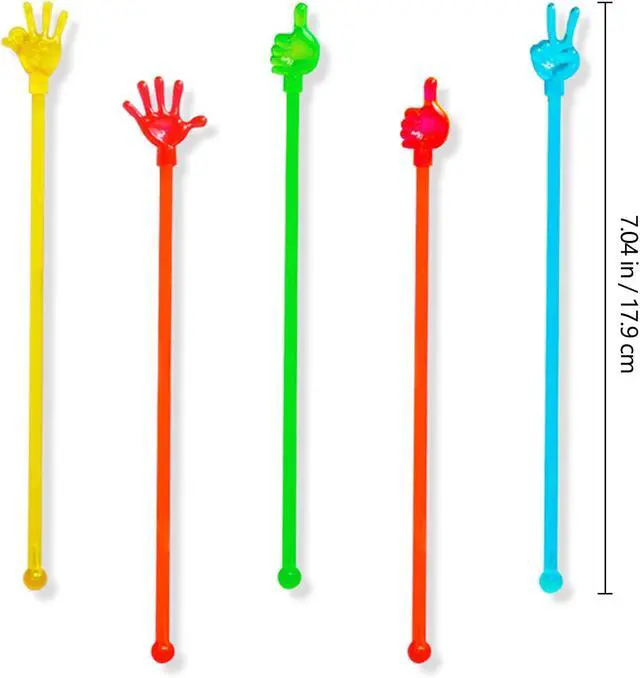 Alt view image 2 of 7 - 20 Pcs Colorful Cute finger shape modeling art cocktail stick cocktail juice drink decoration stirring stick bar supplies,Cocktail Coffee Drink Stirrers