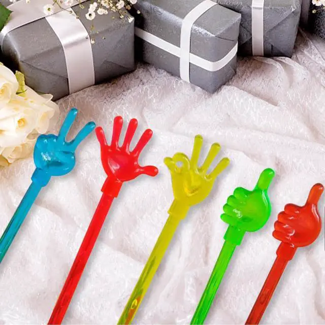 Alt view image 7 of 7 - 20 Pcs Colorful Cute finger shape modeling art cocktail stick cocktail juice drink decoration stirring stick bar supplies,Cocktail Coffee Drink Stirrers