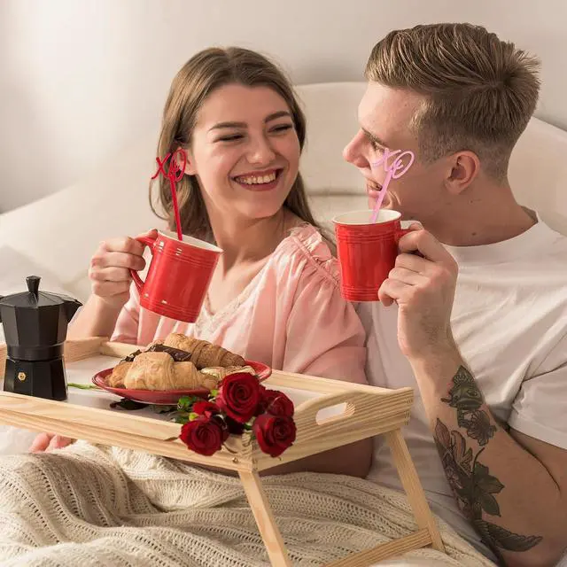 Alt view image 7 of 7 - FYSUIMU 40 Pcs Valentine's Day Drink Stirrers Stir Sticks Red Pink XO Reusable Cocktail Coffee Beverage Swizzle Sticks for Hot Cocoa Chocolate Bar Supplies Home Party Decor
