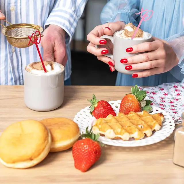 Alt view image 5 of 7 - FYSUIMU 40 Pcs Valentine's Day Drink Stirrers Stir Sticks Red Pink XO Reusable Cocktail Coffee Beverage Swizzle Sticks for Hot Cocoa Chocolate Bar Supplies Home Party Decor