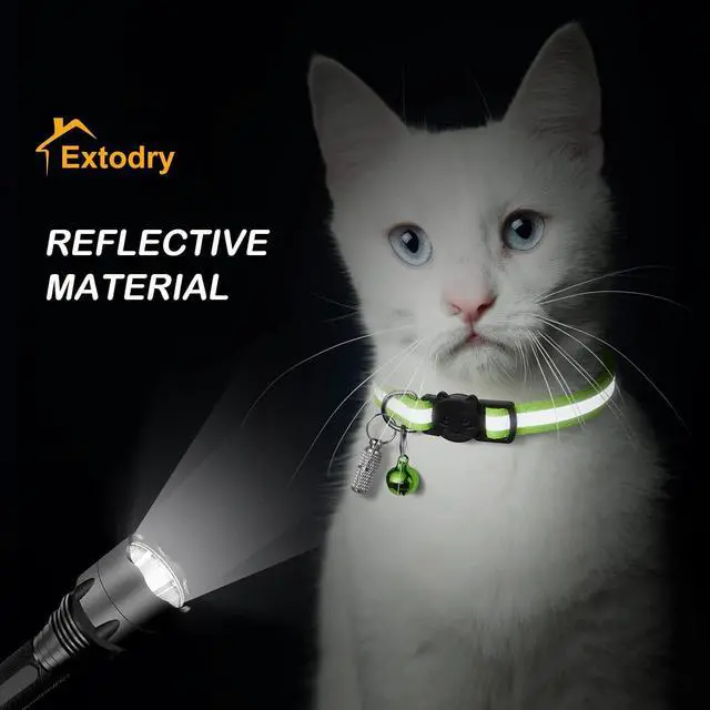 Alt view image 2 of 7 - Extodry 14 Pack Set Kitten Collars Breakaway with Bells,Reflective Safety Cat Collar,Ideal for Puppy, Girl Boy Cats,with Name Tag,Adjustable for Small Animal,Pet Supplies(12 Colors & 2 ID Tags)