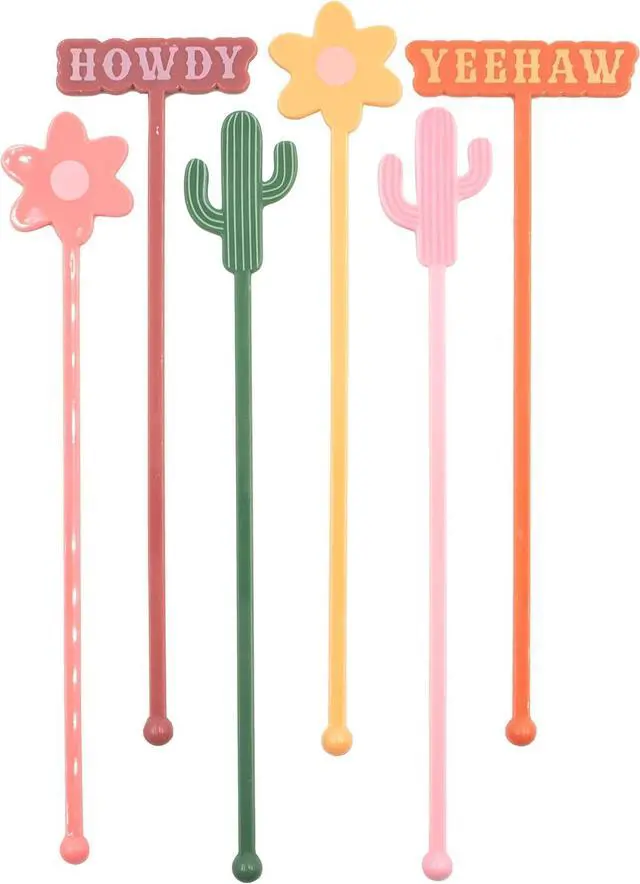 Main image of NPW Drinking Buddies Rootin' Tootin' Drink Stirrers Set of 6, Cowboy Bachelorette Drink Stirrer Swizzle Sticks, Cocktail Mixing Drink Stirrer | Bachelorette Party Favors, Bach Party Supplies., Large