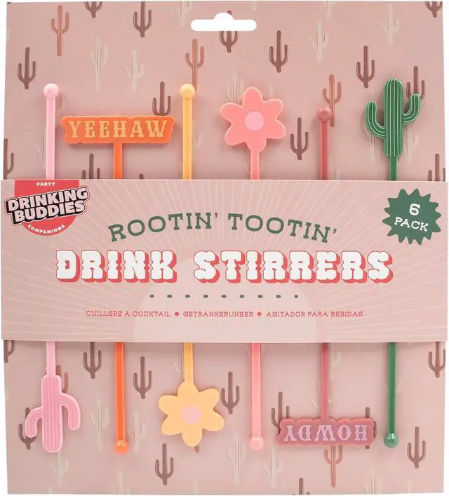 Alt view image 3 of 4 - NPW Drinking Buddies Rootin' Tootin' Drink Stirrers Set of 6, Cowboy Bachelorette Drink Stirrer Swizzle Sticks, Cocktail Mixing Drink Stirrer | Bachelorette Party Favors, Bach Party Supplies., Large