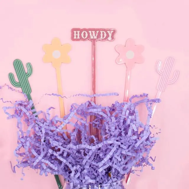 Alt view image 2 of 4 - NPW Drinking Buddies Rootin' Tootin' Drink Stirrers Set of 6, Cowboy Bachelorette Drink Stirrer Swizzle Sticks, Cocktail Mixing Drink Stirrer | Bachelorette Party Favors, Bach Party Supplies., Large