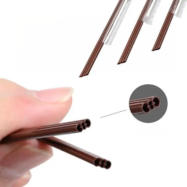 Alt view image 4 of 7 - 100 Individually Wrapped 7in Disposable Coffee Straw Stirrers, Three Hole Design, BPA Free, Plastic, Coffee Color
