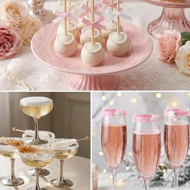 Alt view image 7 of 7 - 120 Pack Rock Candy Sticks, 6 Inch Wood Cake Sticks with Ball, Wooden Drink Stirrers Swizzles Stick for Hard Rock Candy Chocolate Lollipop