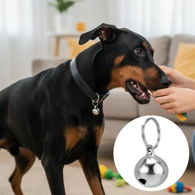 Alt view image 6 of 7 - Larrel Bell for Dog Cat Collar, 3 Pcs Silver Dog Bells for Collar Removable Metal Dogs Charms for Collars Cute Lightweight Bell Pet Collars Accessories for Dogs Cat