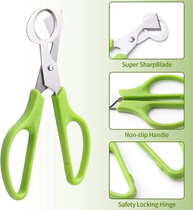 Alt view image 4 of 7 - 6Pcs Quail Egg Cutter Scissors Kitchen Egg Shears Tool (Green)