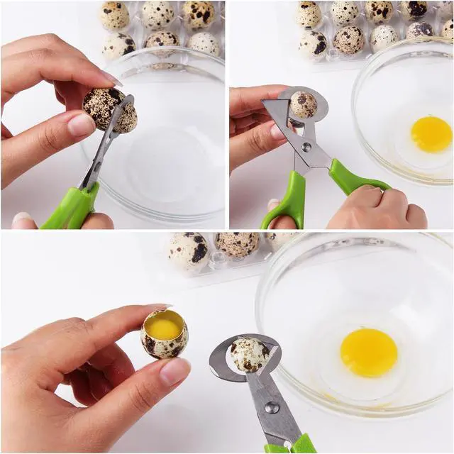 Alt view image 5 of 7 - 6Pcs Quail Egg Cutter Scissors Kitchen Egg Shears Tool (Green)