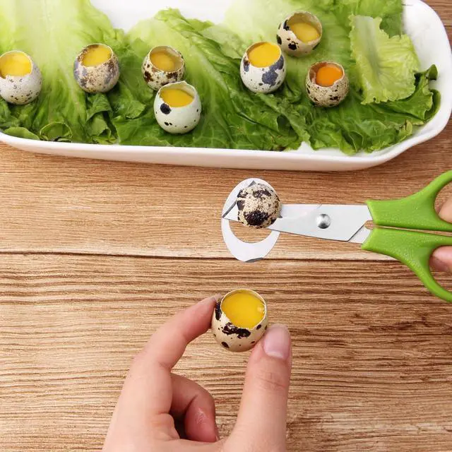 Alt view image 6 of 7 - 6Pcs Quail Egg Cutter Scissors Kitchen Egg Shears Tool (Green)