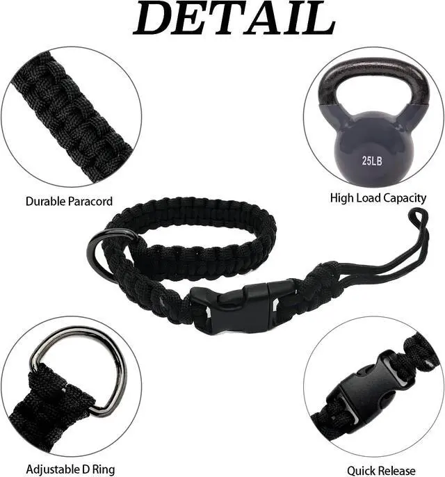 Alt view image 3 of 7 - Hands Free Adjustable Wrist Strap for Dog Leash,Security Strap for Retractable Dog Leashes,Black