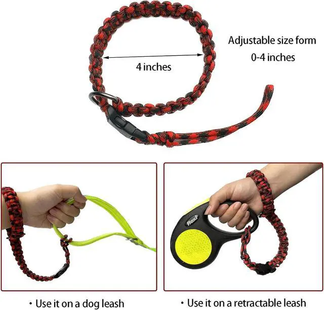 Alt view image 5 of 7 - Hands Free Adjustable Wrist Strap for Dog Leash,Security Strap for Retractable Dog Leashes,Black