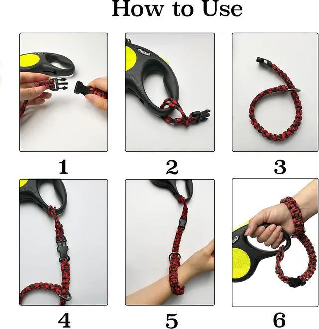 Alt view image 6 of 7 - Hands Free Adjustable Wrist Strap for Dog Leash,Security Strap for Retractable Dog Leashes,Black