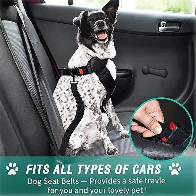 Alt view image 4 of 7 - Dog Seat Belt for Car, Retractable Adjustable Nylon Pet Seatbelts for Vehicle Headrests, Elastic & Durable Car Harness, Dogs Leash Accessories for Bicycles (Only Leash Black)