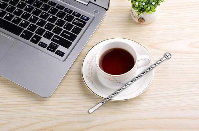 Alt view image 4 of 7 - 10PCS Stainless Steel Stirrers 7.5 Inch Stir Sticks with Small Rectangular Paddles for Stirring Epoxy Coffee Beverages Swizzle Stick (Silver)