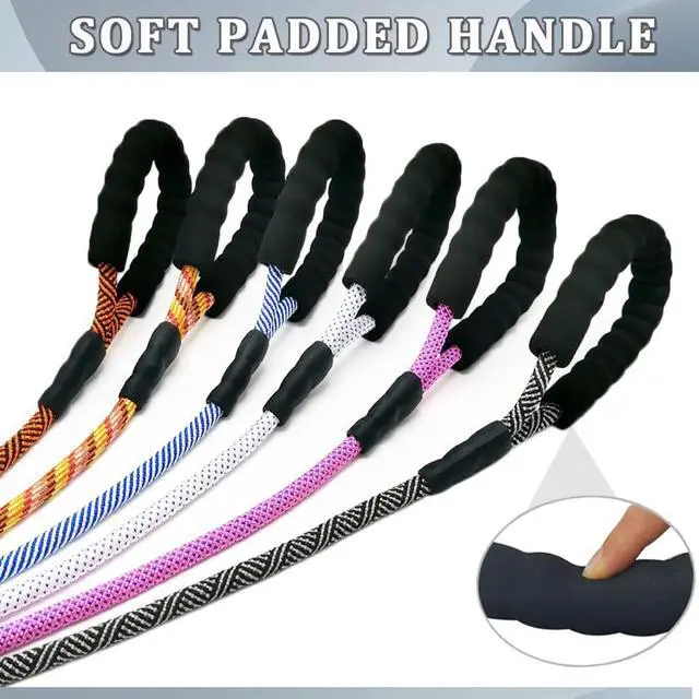 Alt view image 3 of 7 - MayPaw Heavy Duty Rope Dog Leash, 3/4/6/7/8/10/12/15/20/30 FT Nylon Pet Leash, Soft Padded Handle Thick Lead Leashes for Large Medium Dogs (Black, 1/2" * 4')