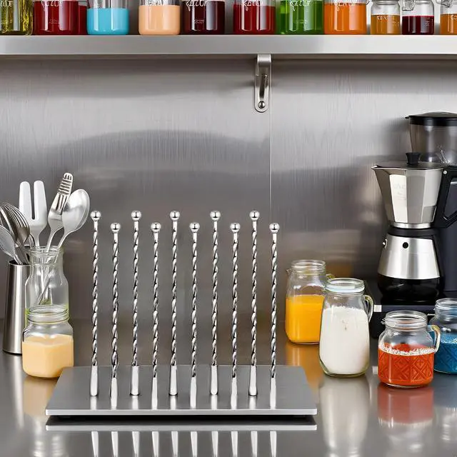 Alt view image 7 of 7 - 10PCS Stainless Steel Stirrers 7.5 Inch Stir Sticks with Small Rectangular Paddles for Stirring Epoxy Coffee Beverages Swizzle Stick (Silver)