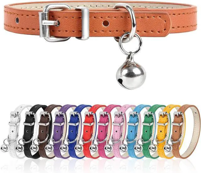 Main image of S Dog Collar for Small Dogs Adjustable Dog Collars Cat Collar for Small Medium Large Dogs 3/8 inch Width (Orange, S)