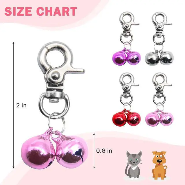 Alt view image 6 of 7 - SCENEREAL Bells for Dog Collars - 2 Pack Pet Hanging Ring Bell Accessories for Dog & Cat, Pet Pendant Collar Charm with Heavy Duty Snap Clips, Sliver Bells for Tracking and Training Christmas Gift