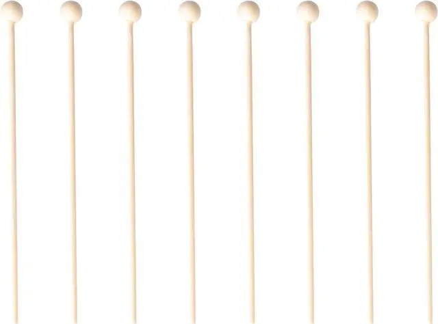 Main image of Sowaka 50 pcs 6 Inch Wooden Rock Candy Sticks with Ball Natural Wood | Wook Sticks for Cake Candy Lollipop Drink Coffee Stirrer Sticks Appetizer Skewers Swizzle