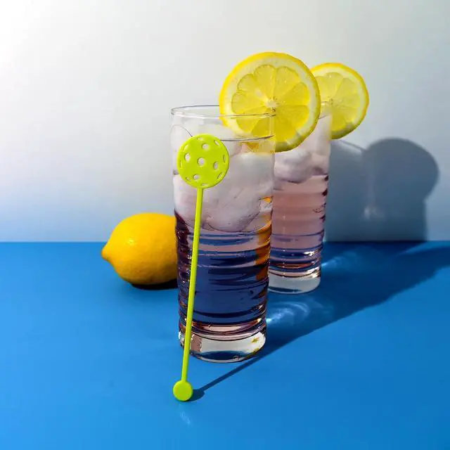 Alt view image 5 of 5 - Tennis & Pickleball Stirrer Sticks 5-Pack Sports Drink Stirrers for Cocktails & Coffee Reusable Party Barware for Tennis or Pickleball Lovers (Pickleball)