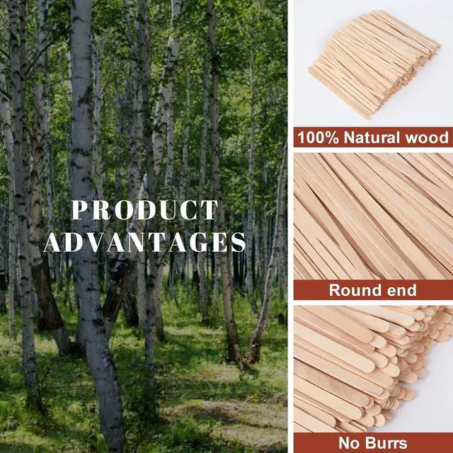 Alt view image 3 of 7 - ANTETOK Wooden Coffee Stirrers - Coffee Stir Sticks 5.5 Inch,800pcs Disposable Swizzle Sticks,Swizzle Drink Sticks for Coffee,Tea,Cocktail and Hot Chocolate