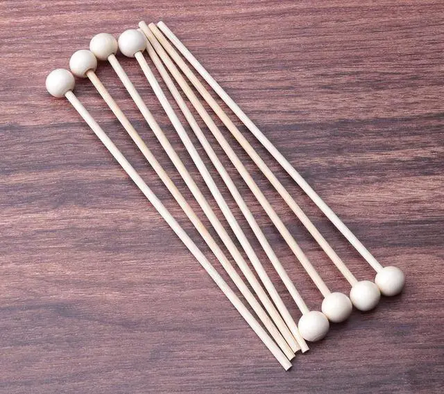 Alt view image 3 of 4 - Sowaka 50 pcs 6 Inch Wooden Rock Candy Sticks with Ball Natural Wood | Wook Sticks for Cake Candy Lollipop Drink Coffee Stirrer Sticks Appetizer Skewers Swizzle