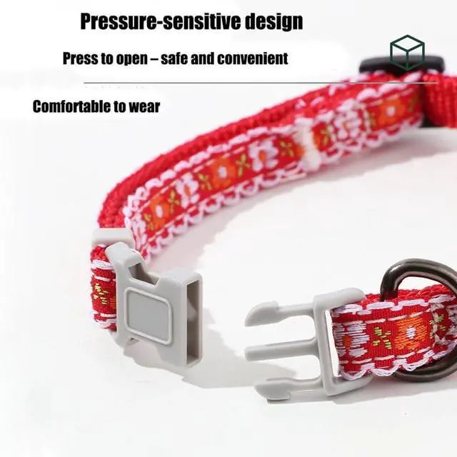 Alt view image 7 of 7 - Dog Collar with Bell, Pink Girl Puppy Leash Nylon Small Dog Collars Bell | Leash for Small Dogs, Kitten Collar Adjustable For XXS XS S Tiny Little Puppies Animals