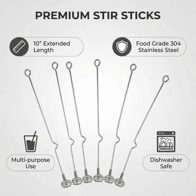 Alt view image 3 of 7 - 10 in Gold Coffee Stirring Spoons, Stainless Steel, Set of 6 | Long reusable spoons for coffee, tea, cocktails and mixed drinks, honey-shaped handle, dishwasher safe