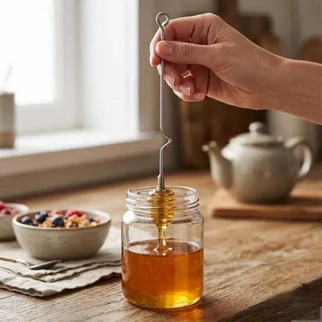 Alt view image 4 of 7 - 10 in Gold Coffee Stirring Spoons, Stainless Steel, Set of 6 | Long reusable spoons for coffee, tea, cocktails and mixed drinks, honey-shaped handle, dishwasher safe