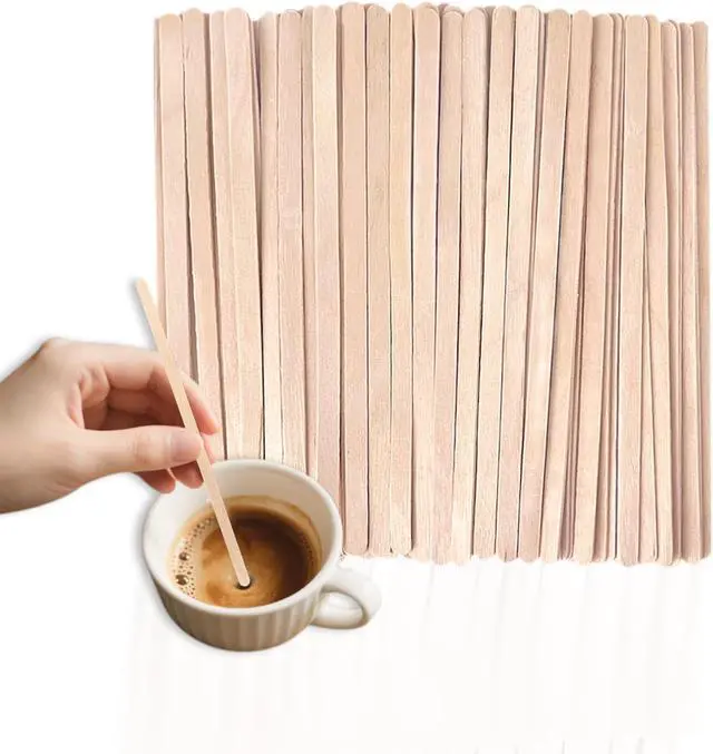 Main image of KTOJOY Wooden Coffee Stirrers, 5.5 inch, 120 Count, Disposable Stir Sticks for Beverages