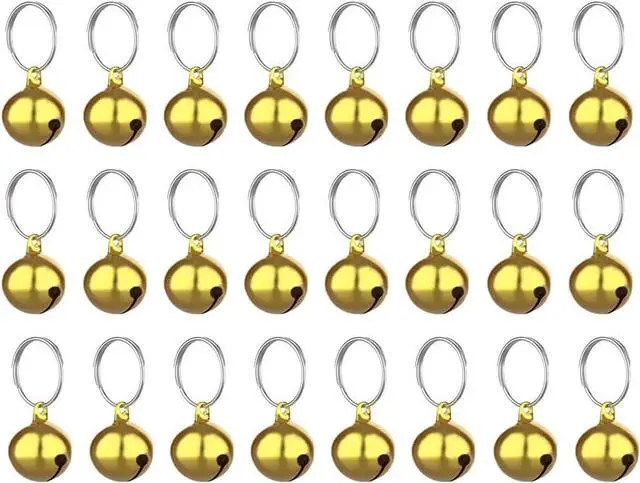 Main image of SKYPIA Round Dog Bells Dog Charm Bells Pet Pendant, 3 PCS Anti-Lost Training Bells for Collars, Suitable for Pet Pendant Accessories 1/2-Inch Gold