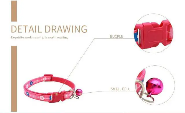 Alt view image 3 of 7 - Kitten Collar with Bell, 2-Pack Basic Red Puppy Collar with Bells for XXS Xs Small Pet Dogs Boy Tiny Cats Girls Animal