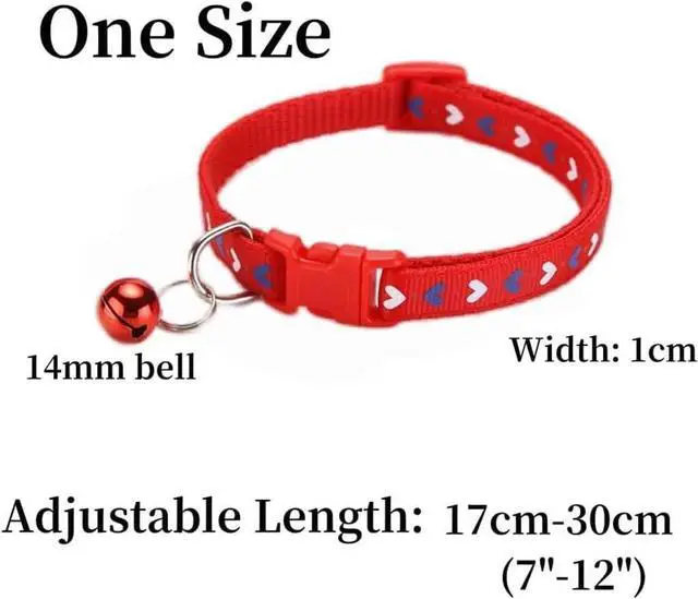 Alt view image 5 of 7 - Kitten Collar with Bell, 2-Pack Basic Red Puppy Collar with Bells for XXS Xs Small Pet Dogs Boy Tiny Cats Girls Animal