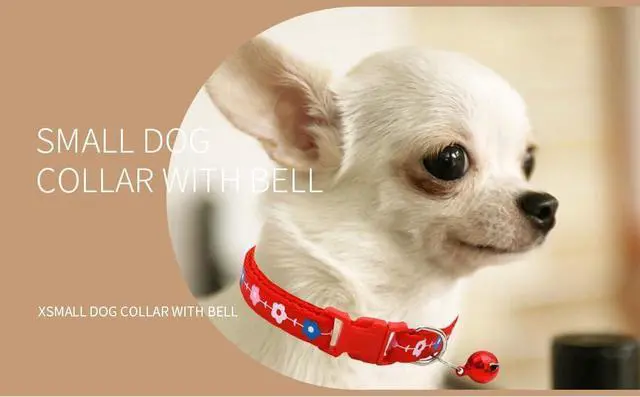 Alt view image 7 of 7 - Kitten Collar with Bell, 2-Pack Basic Red Puppy Collar with Bells for XXS Xs Small Pet Dogs Boy Tiny Cats Girls Animal