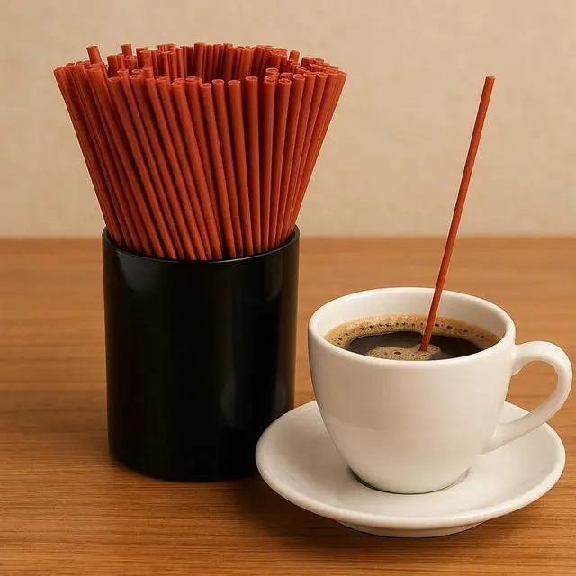 Alt view image 4 of 6 - 250 Pcs Brown Coffee Stirrers Coffee Stir Sticks, Cocktail Straws for Coffee Bar, Home, Kitchen & Party Supplies